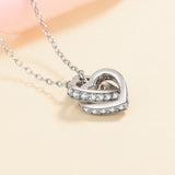 Heart Moissanite Necklace-Two Heart Shape necklace