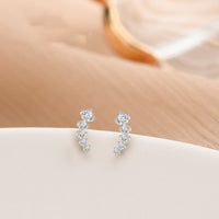 Graduated CZ Diamonds Stud Earrings-ECZ027