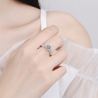 Moissanite Rose Flower Petals Engagement Ring-RM001