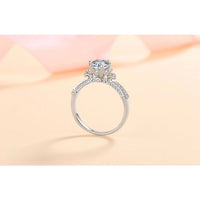 Moissanite Rose Flower Petals Engagement Ring-RM001