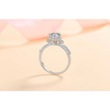 Moissanite Rose Flower Petals Engagement Ring-RM001