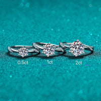 Moissanite Engagement Ring; Classic Solitaire Rings;