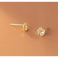 Tiny Rose Flower Stud Earrings-SS051