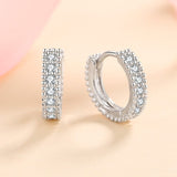 Moissanite Diamonds Huggie Earrings-Classic Moissanite Huggie Hoops