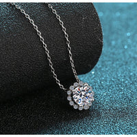 Flower Moissanite Necklace-NM002
