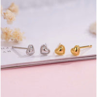 Tiny Heart Stud Earrings-SS007