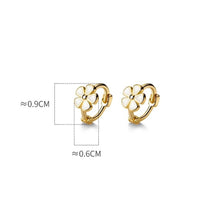 Flower Small Hoop Huggie Earrings-SH028