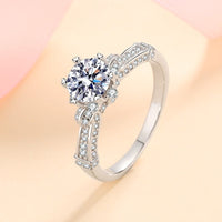 Moissanite Rose Flower Petals Engagement Ring-RM001