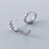 CZ Heart Huggies Hoop Earrings