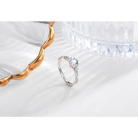 Moonstone Solitaire Slim Band Rings