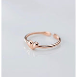 Stackable Small heart Slim Knuckle Rings-Thin Pinky Rings