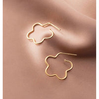 Flower Hoop Stud Earrings