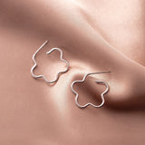 Flower Hoop Stud Earrings