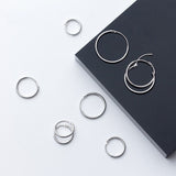 Thin Small Medium Big Hoop Earrings-SH022