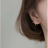 Screw back Solid Silver Balls Studs Earrings-ESB001