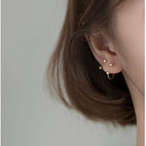 Screw back Solid Silver Balls Studs Earrings-ESB001
