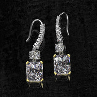 Yellow Canary Simulated Diamonds Earrings-Radiant Cut Rectangle Lab Diamonds