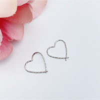 Sterling Silver Heart Hoop Earrings – SH008