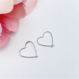 Sterling Silver Heart Hoop Earrings – SH008