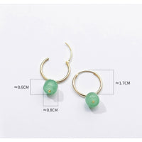 Small Emerald Drop Hoop Earrings