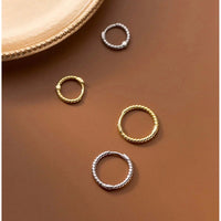 Twist Braids Hoop Huggies Earrings-SH010
