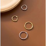 Twist Braids Hoop Huggies Earrings-SH010