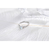 Moonstone Solitaire Slim Band Rings