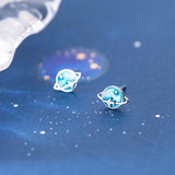Blue Planets Studs Earrings