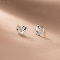 Tiny Heart Stud Earrings-Finger Heart Emoji Earrings-SS046