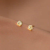 Tiny Rose Flower Stud Earrings-SS051