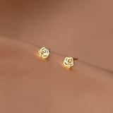 Tiny Rose Flower Stud Earrings-SS051