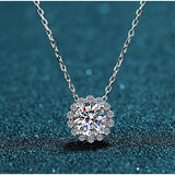 Flower Moissanite Necklace-NM002