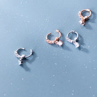 Small CZ Pave Huggie Earrings