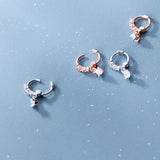 Small CZ Pave Huggie Earrings