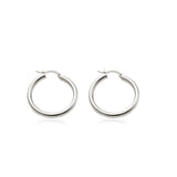 Solid Silver latch-back Hoop Earrings-SH045