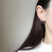 Solid Silver latch-back Hoop Earrings-SH045