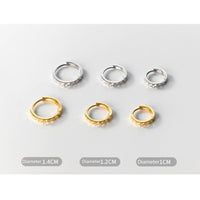 Diamonds Cuts Geometric Huggie Earrings-SH037