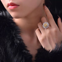 Statement Rings, Cocktail Ring, Canary Cushion Cut Ring