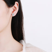 Solitaire Heart Shape Moissanite Studs Earrings - EM020