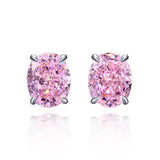 Solitaire Simulate Diamond Stud Earrings-Oval Shape Studs