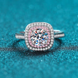 Moissanite Wedding Ring, Pinkish Diamonds Ring, Statement Ring