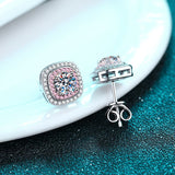 Moissanite Studs Earrings, Pink Moissanite Studs Earrings