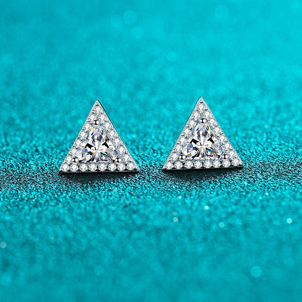 Triangle Shape Moissanite Studs Earrings - EM025