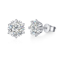 Six Prong Solitaire Studs Moissanite Diamonds Earrings-EM008