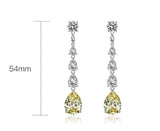 Simulate Diamond Dangle Earrings-Canary Yellow