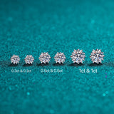 Six Prong Solitaire Studs Moissanite Diamonds Earrings-EM008