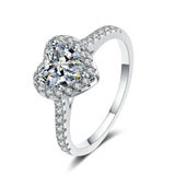Moissanite Wedding Ring, Heart Shape Diamonds Ring, Statement Ring