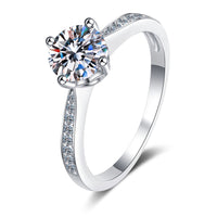 Moissanite Engagement Ring, 4-prong Solitaire Ring- RM031