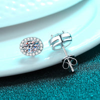 Oval Shape Moissanite Diamonds Stud Earrings