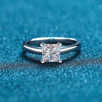 Moissanite Wedding Ring, Princess Cut Statement Ring